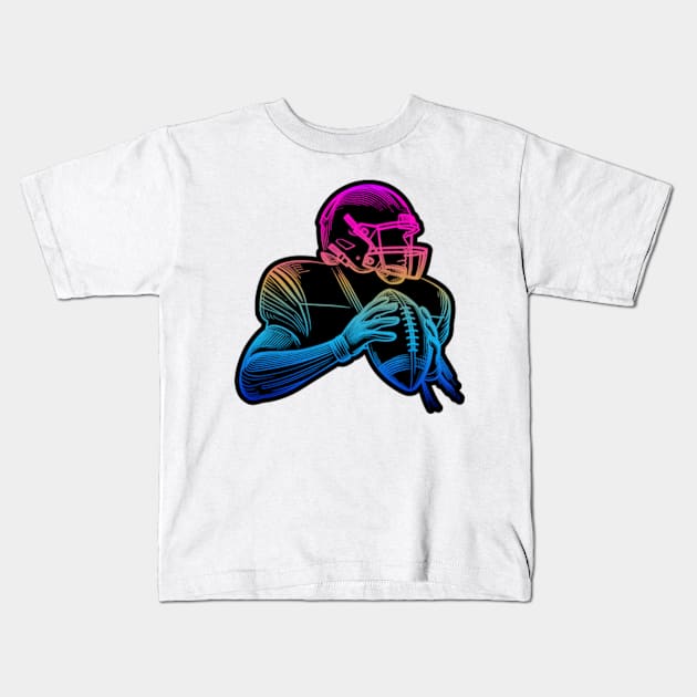 Football Throw Sketch RGB Kids T-Shirt by Worldengine